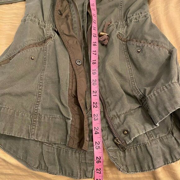 American Rag Cie Womens Brown Long Sleeve Hooded Full Zip Trench Coat Size XXS - Picture 7 of 8